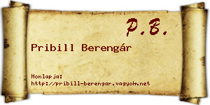 Pribill Berengár névjegykártya